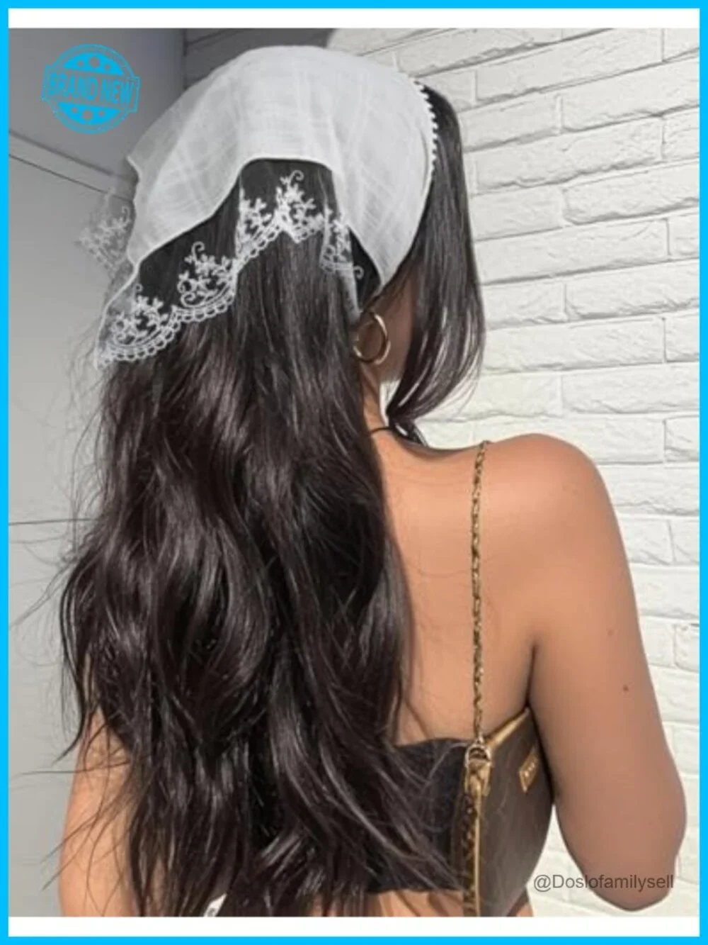 Lace Mesh Adjustable Tie-Back Headband Scarf for Hair